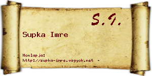 Supka Imre névjegykártya